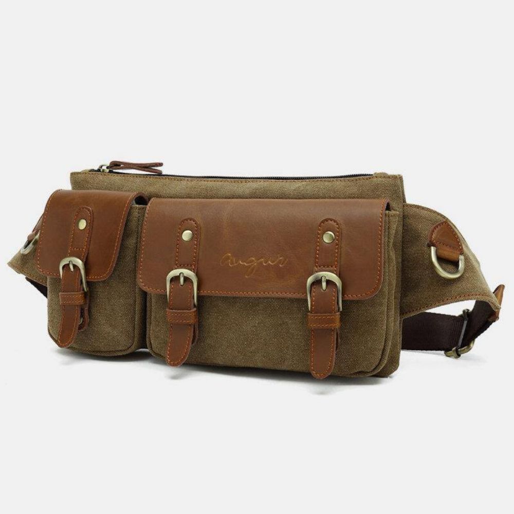 Herren Canvas Gürteltasche Multifunktionale Haspe Tasche Outdoor Lässige Brusttasche Umhängetasche