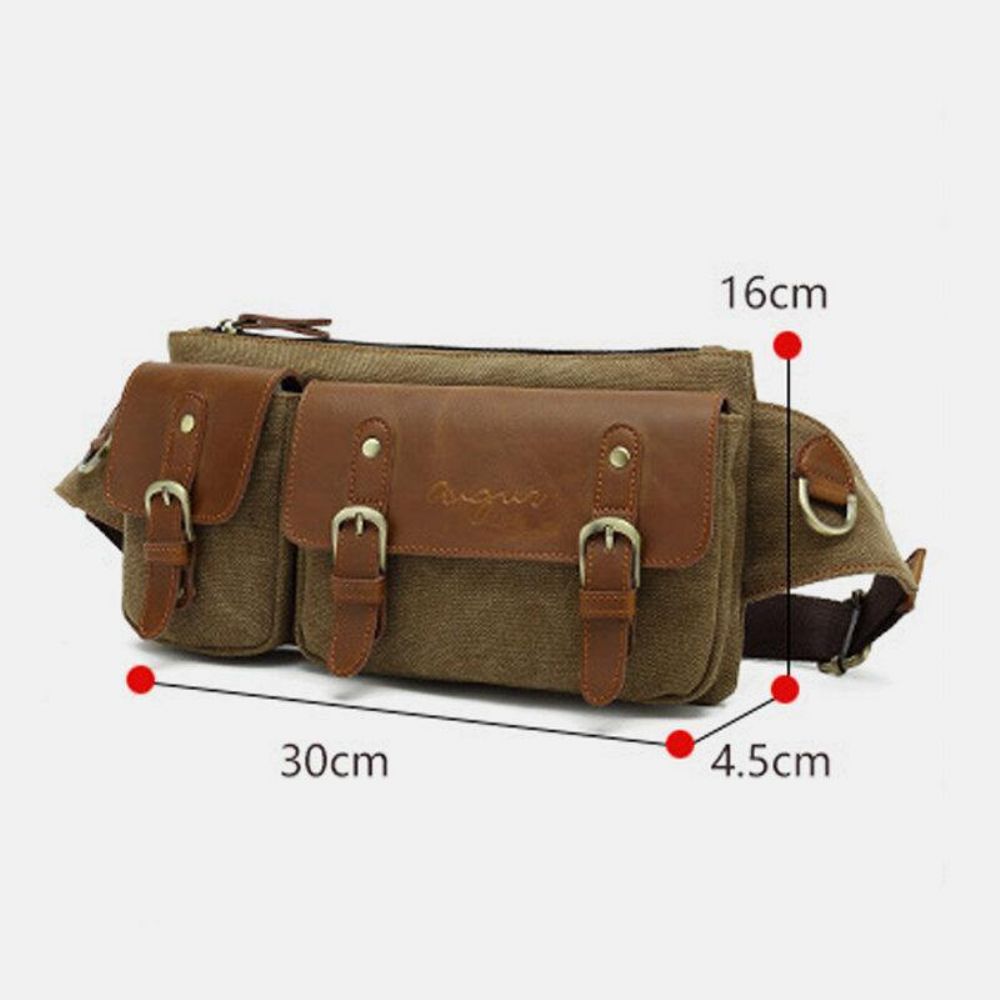 Herren Canvas Gürteltasche Multifunktionale Haspe Tasche Outdoor Lässige Brusttasche Umhängetasche