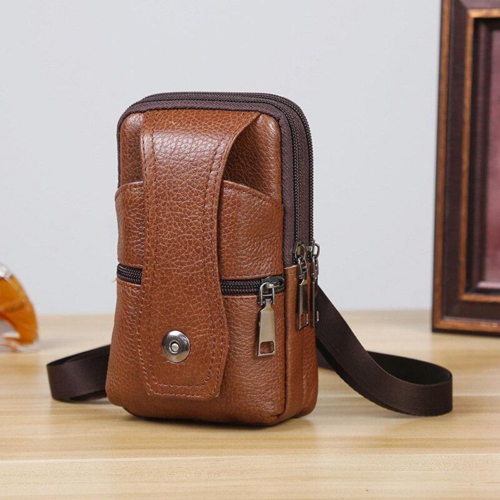 Herren Echtes Leder Business Multi-Carry 6.3 Zoll Handytasche Gürteltasche