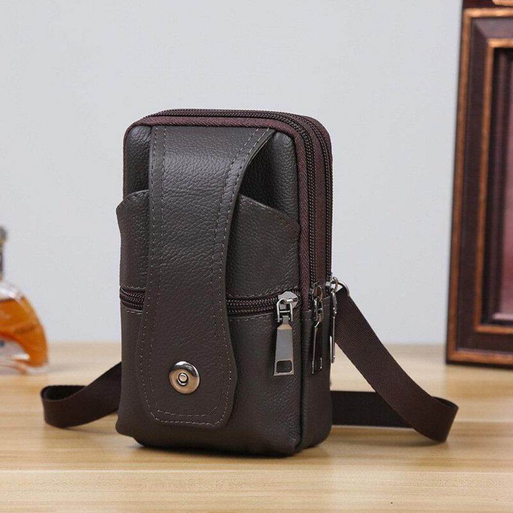 Herren Echtes Leder Business Multi-Carry 6.3 Zoll Handytasche Gürteltasche