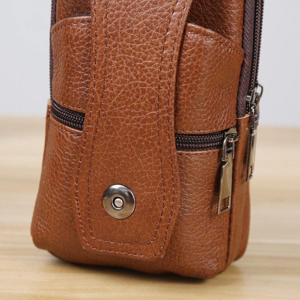 Herren Echtes Leder Business Multi-Carry 6.3 Zoll Handytasche Gürteltasche