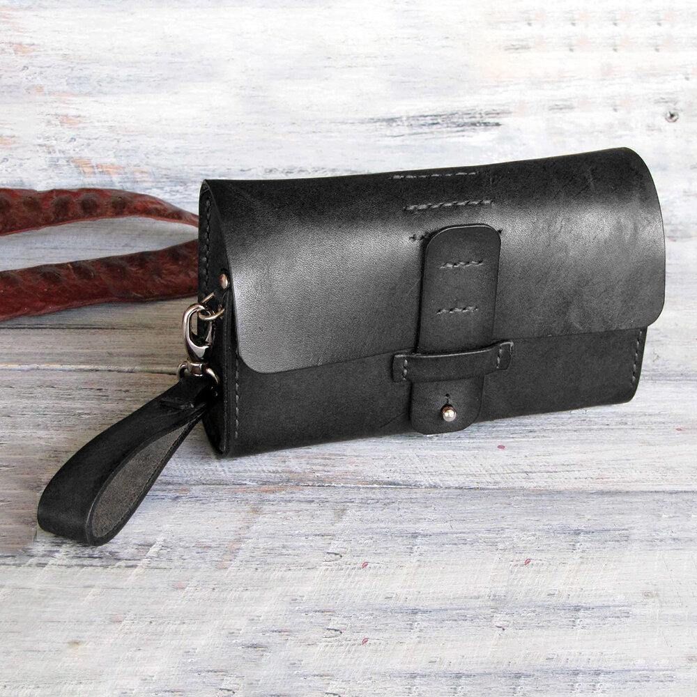 Herren Echtes Leder Multifunktions Vintage 6.3 Zoll Handytasche Handytasche Brieftaschen Geldbörse Hüfttaschen