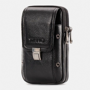 Herren Echtes Leder Retro Business 6.3 Zoll Handytasche Hängende Gürteltasche Mit Gürtelschlaufe