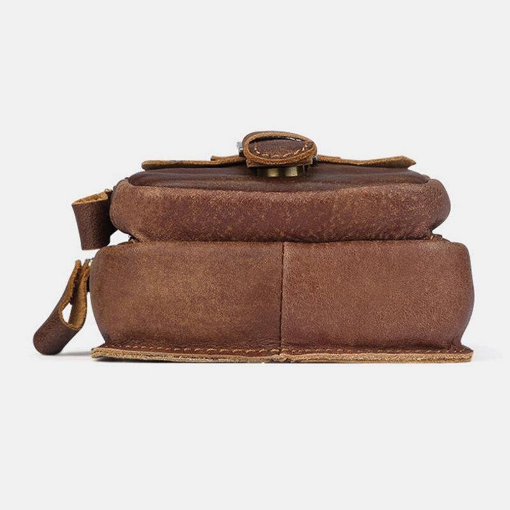 Herren Echtes Leder Retro Business Leder Sport 4.7 Zoll Handytasche Gürteltasche Mit Gürtelschlaufe