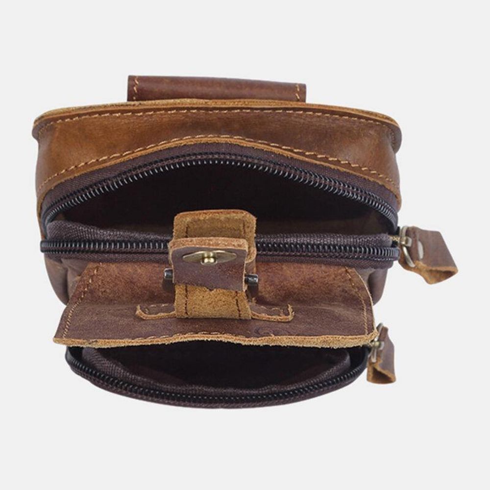 Herren Echtes Leder Retro Business Leder Sport 4.7 Zoll Handytasche Gürteltasche Mit Gürtelschlaufe