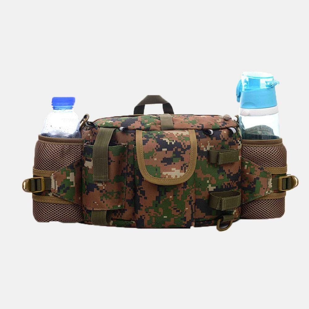 Herren Nylon Camouflage Große Kapazität Multifunktionale Multi-Pocket Atmungsaktive Outdoor Angeltasche Rucksack Gürteltasche