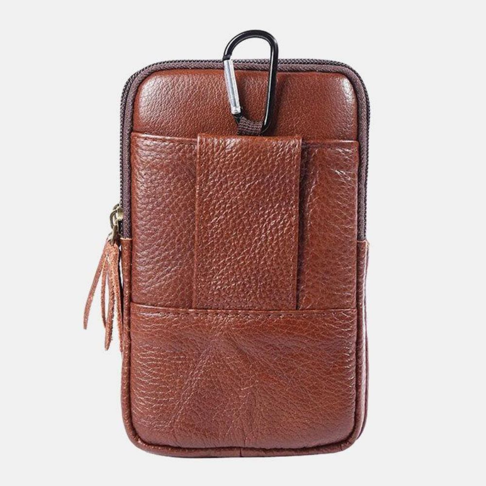 Männer Echtes Leder Retro Business Wasserdicht Hängende 6.3 Zoll Handytasche Gürteltasche