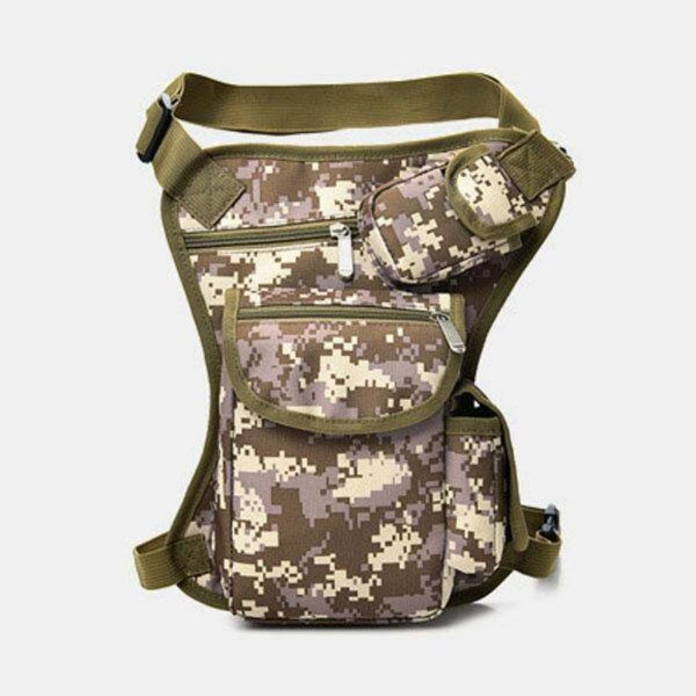 Männer Leinwand Camouflage Taktische Outdoor Multifunktions Lässige Reise Sport Angelausrüstung Tasche Gürteltasche Beintasche Für Reiten Radfahren