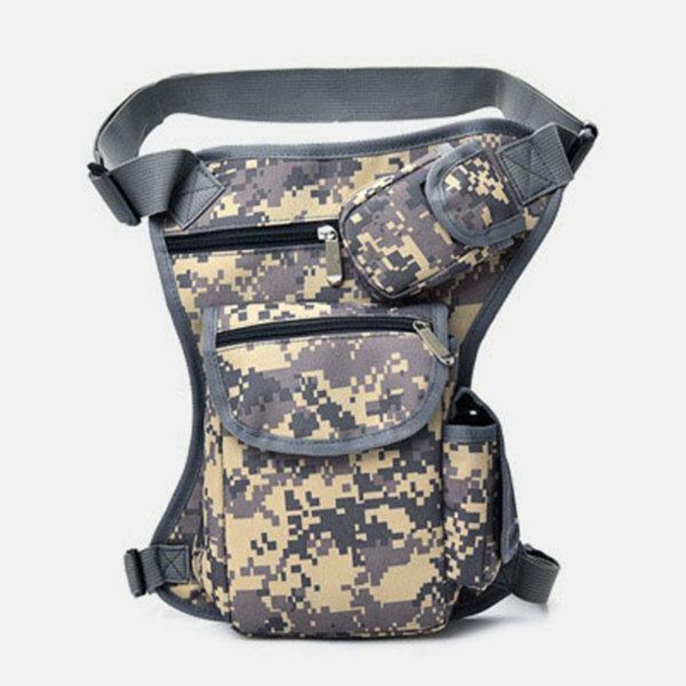 Männer Leinwand Camouflage Taktische Outdoor Multifunktions Lässige Reise Sport Angelausrüstung Tasche Gürteltasche Beintasche Für Reiten Radfahren