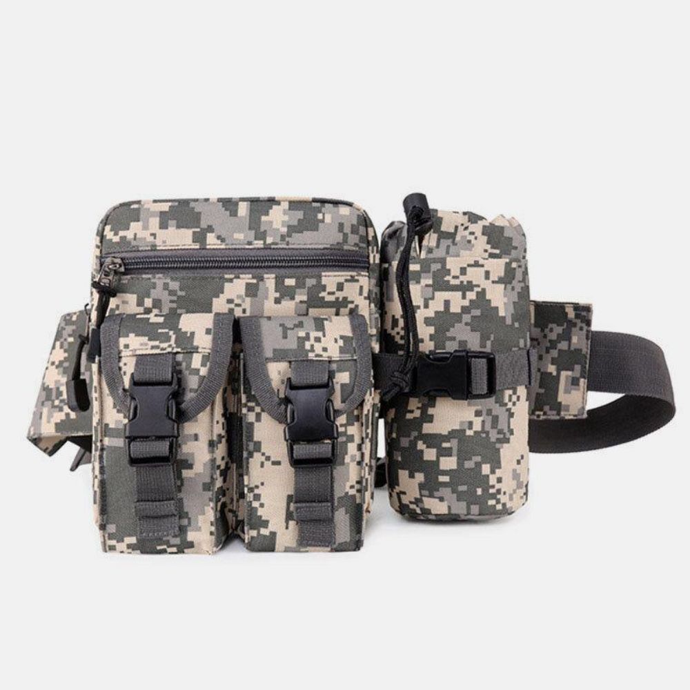 Männer Nylon Camouflage Tactical Outdoor Multifunktions Casual Sport Reiten Angelausrüstung Tasche Gürteltasche Wasserflasche Tasche