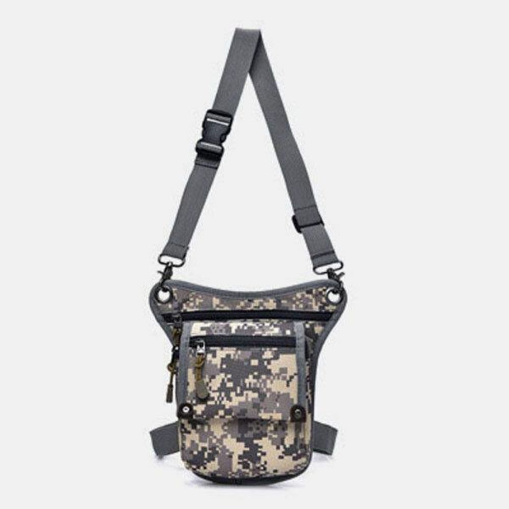 Männer Nylon Camouflage Tactical Outdoor Sport Multifunktions Wasserdichte Gürteltasche Beintasche Umhängetasche Zum Reiten