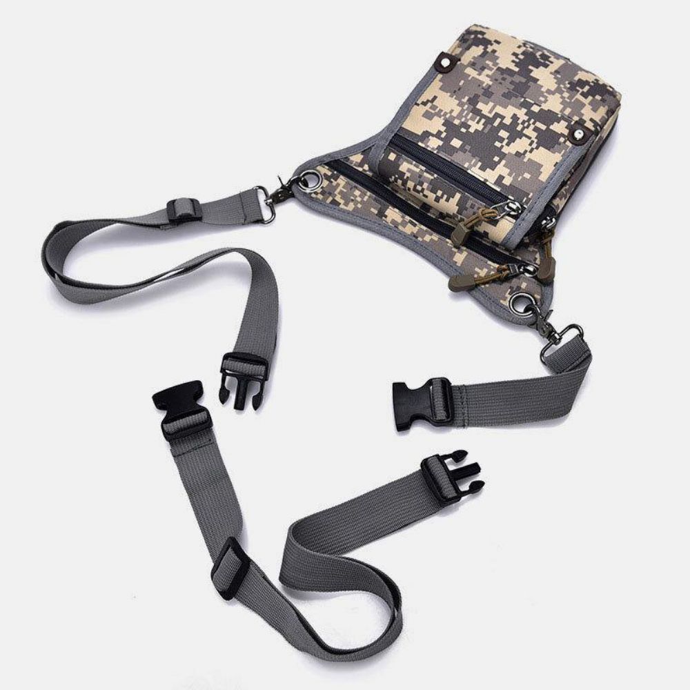 Männer Nylon Camouflage Tactical Outdoor Sport Multifunktions Wasserdichte Gürteltasche Beintasche Umhängetasche Zum Reiten