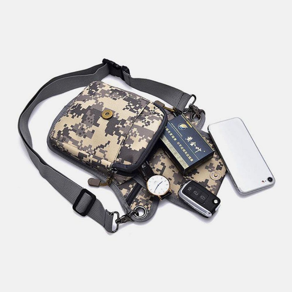 Männer Nylon Camouflage Tactical Outdoor Sport Multifunktions Wasserdichte Gürteltasche Beintasche Umhängetasche Zum Reiten