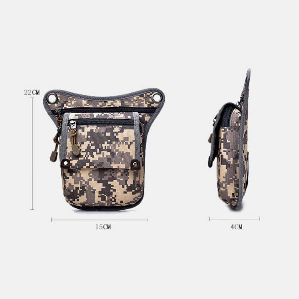 Männer Nylon Camouflage Tactical Outdoor Sport Multifunktions Wasserdichte Gürteltasche Beintasche Umhängetasche Zum Reiten