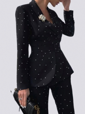 Polka Dots Eleganter Revers-Blazer Blazer