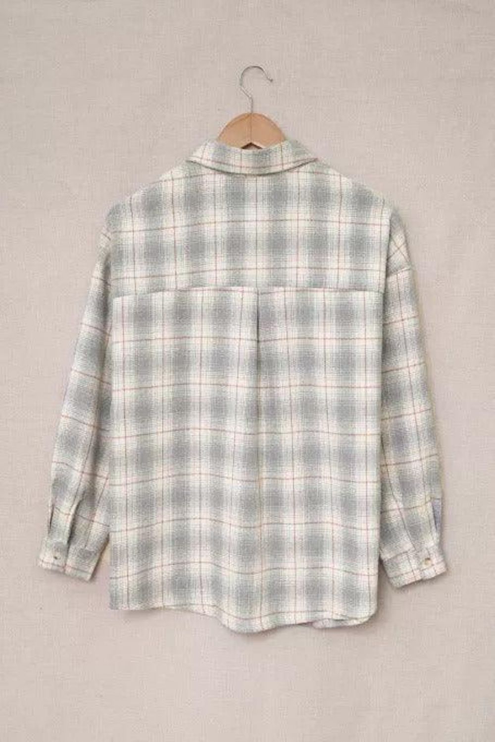 Box Plissee Kariertes Button-Down-Hemd