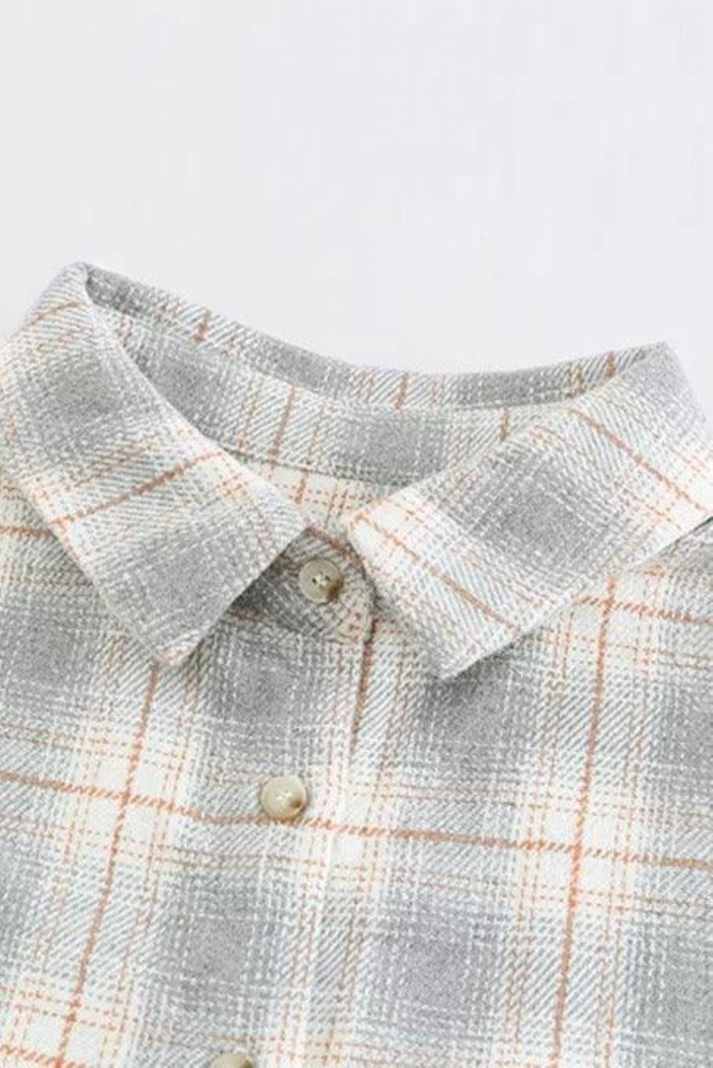 Box Plissee Kariertes Button-Down-Hemd