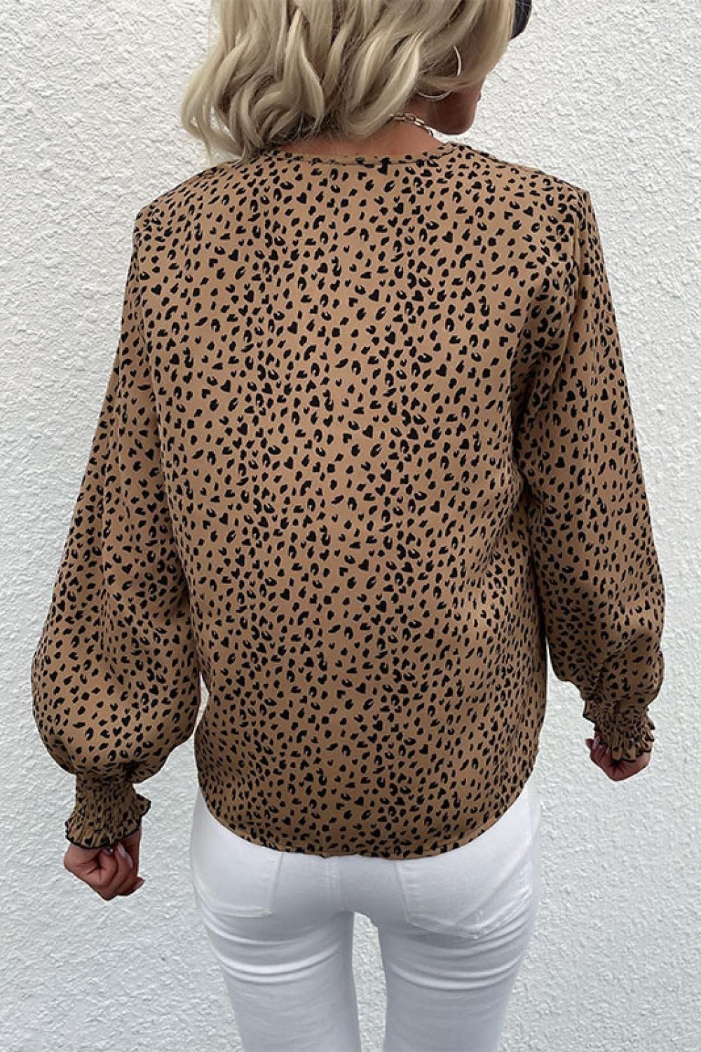 Button-Down-Hemd Mit Leopardenmuster