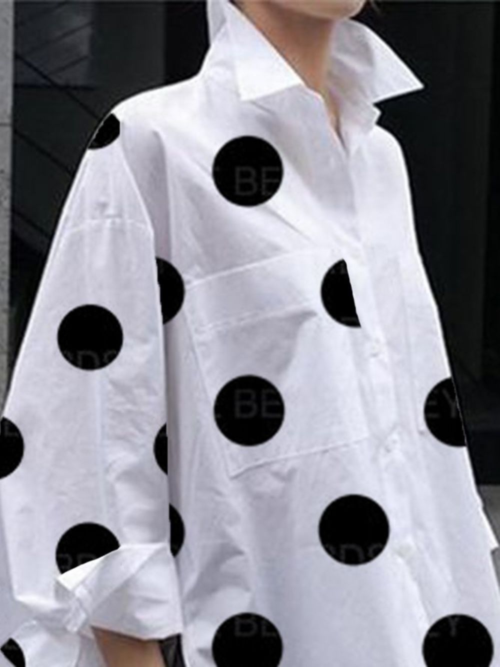 Hemdkragen Polka Dots Shift Elegantes Top