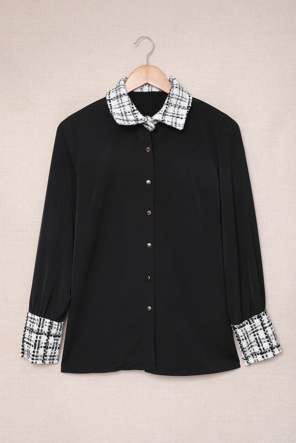 Kariertes Hemd Mit Button-Down-Kragen