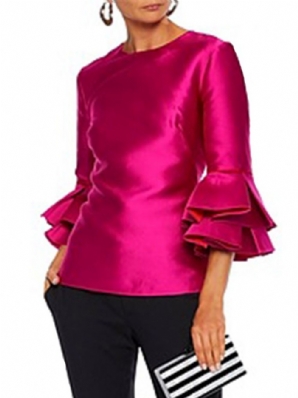 Mantel Elegantes Rundhalsausschnitt Solid Top