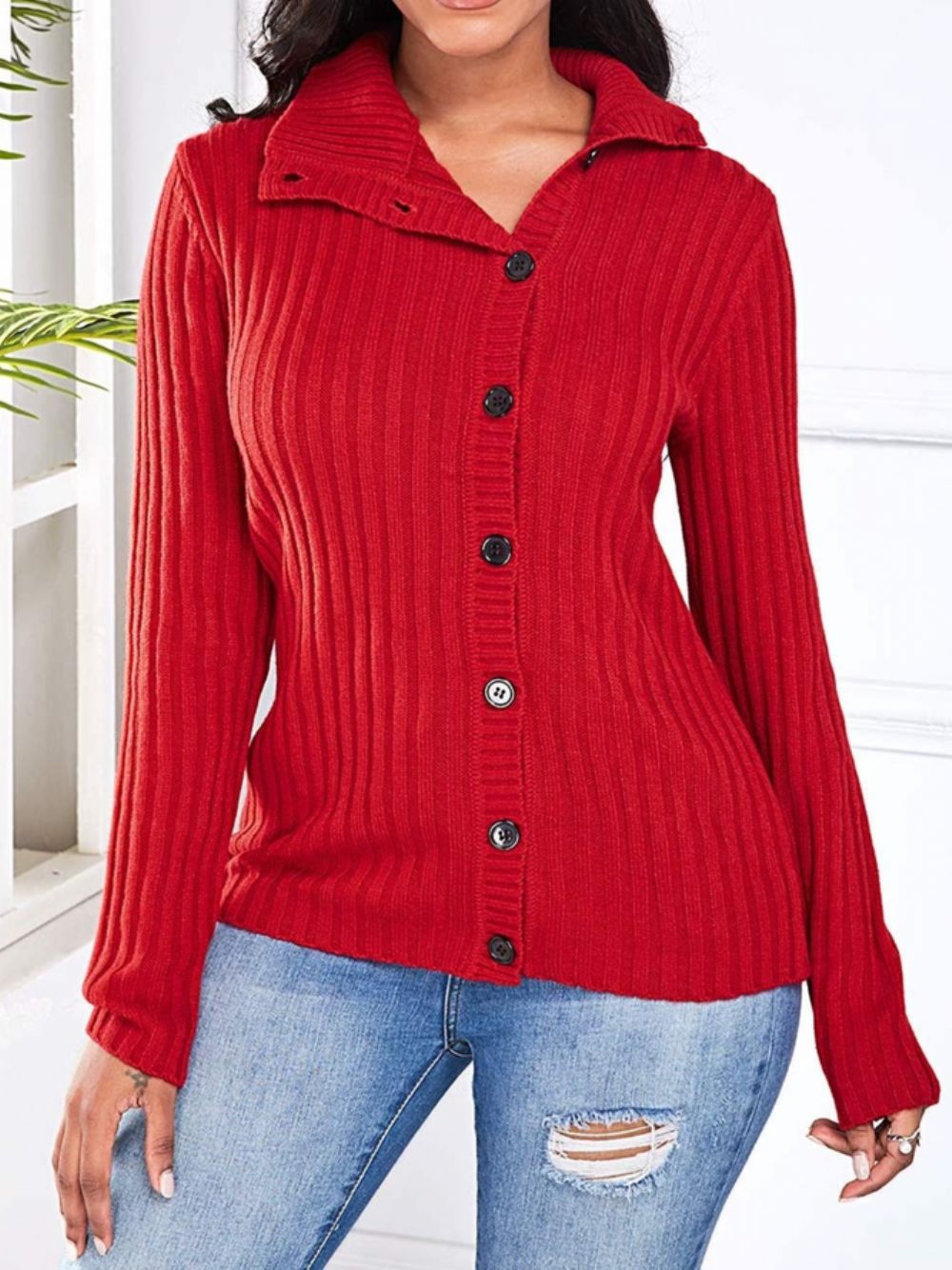 Herbst Leicht Dehnbarer Daily Mid-Weight Daily Sweater