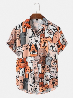 Herren-Katzen-Cartoon-Haustier-Tier Bedruckte Süße Shirts