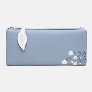 Frauen 13 Kartenfächer Bifold Flower Printed Long Wallet Clutches Bag